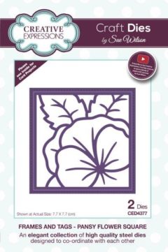 sue wilson craft die frames and tags pansy flower square