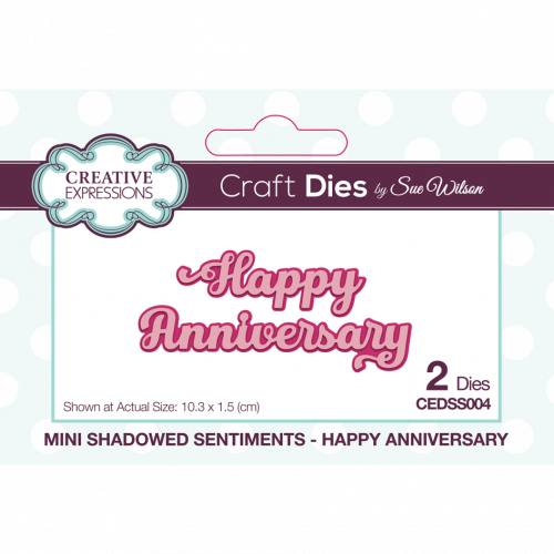 Sue Wilson Mini Shadowed Sentiments Happy Anniversary