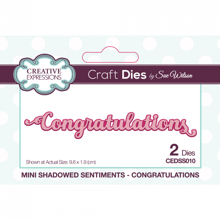 Sue Wilson Mini Shadowed Sentiments Congratulations