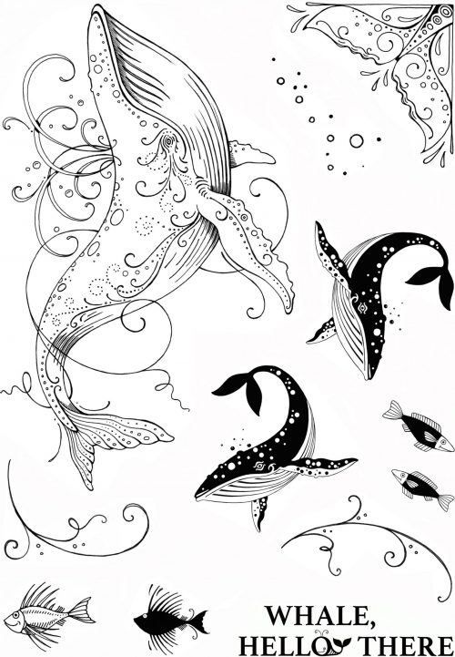 pink ink designs a5 stamp whale