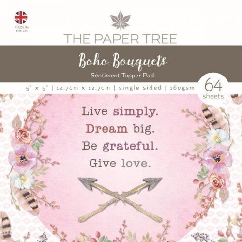 the paper tree boho bouquets 5x5 sentiment pad