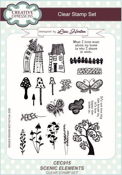 lisa horton a5 stamp set scenic elements