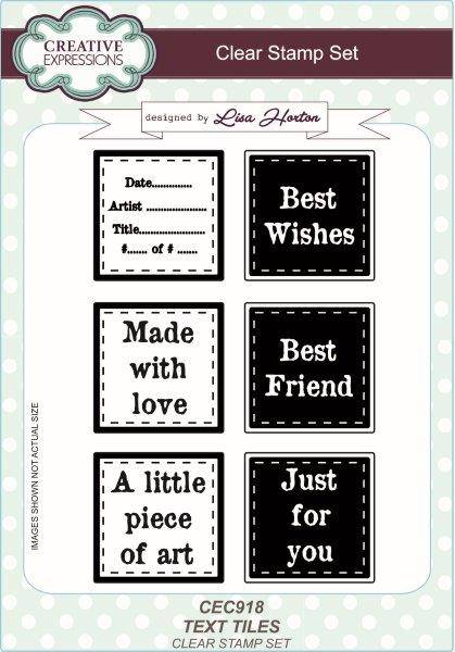 lisa horton a5 stamp set text tiles