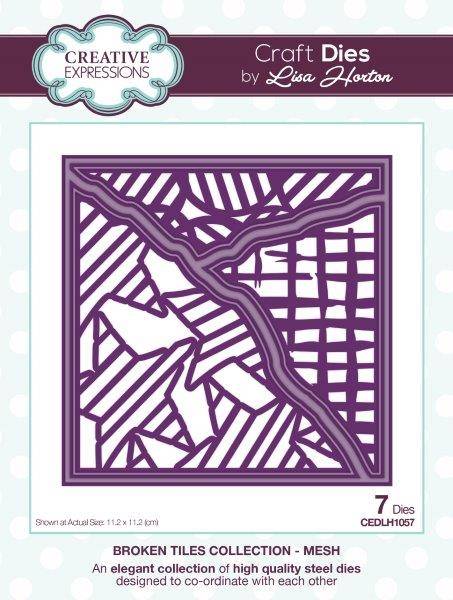 Lisa horton craft die broken tiles mesh