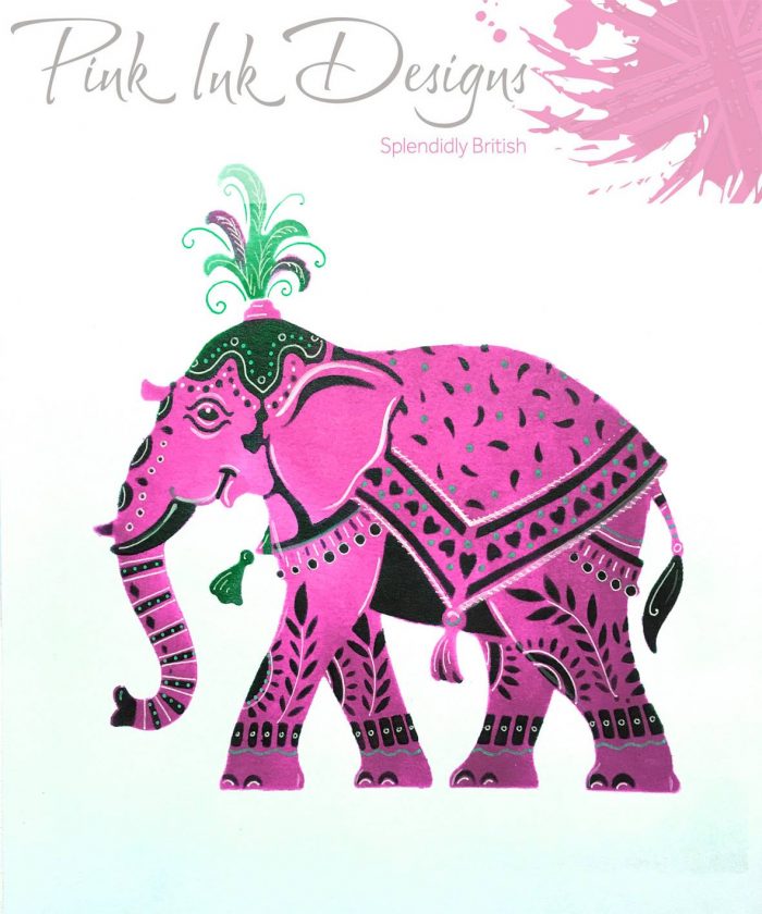 pink ink designs layered stencil elephant sample